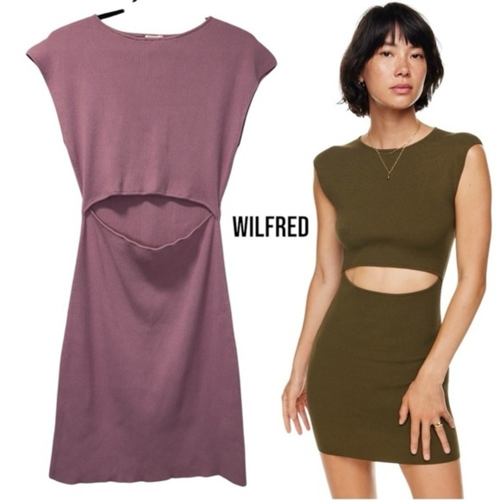 Aritzia Wilfred Free Cut-out Knit Mini Dress size L